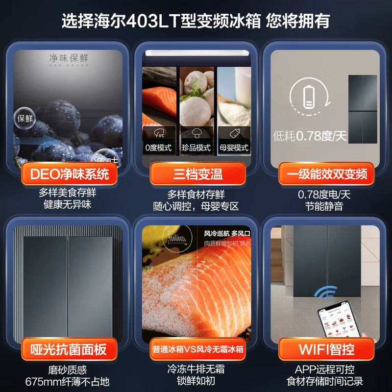 Haier холодильник 403 л обновлённый, первичный инвертор, ультратонкий, двухкамерный холодильник BCD-403WLHTDEDC9U1