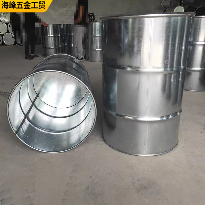 山东厂家供应200L开口铁桶装饰铁皮桶 铁箍包装铁桶工业油桶