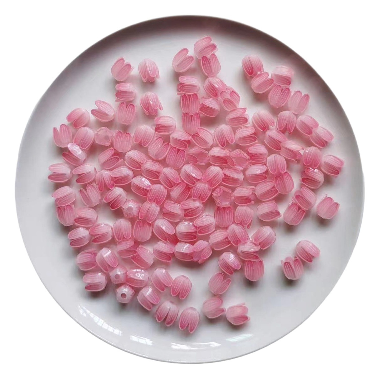 Venta caliente hoja Termocontraíble Tulip luz de la noche ramo de flores accesorios para el cabello DIY accesorios de la joyería hecha a mano paquete de material al por mayor