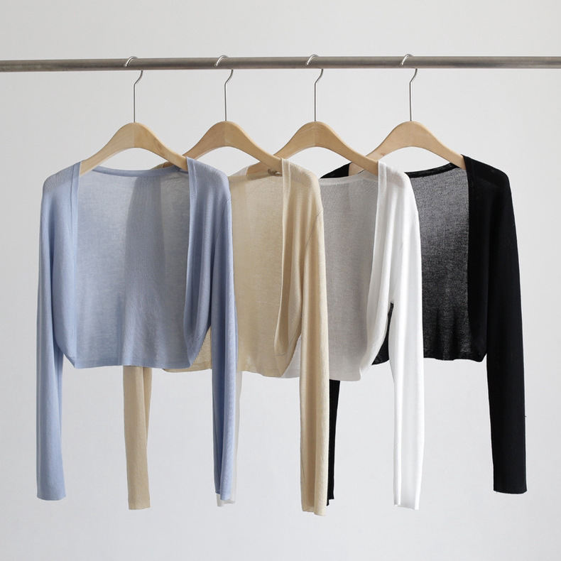 New Chinese style knitted cardigan, thin ice silk sun protection cardigan for women, summer style, suspender dress, new 1