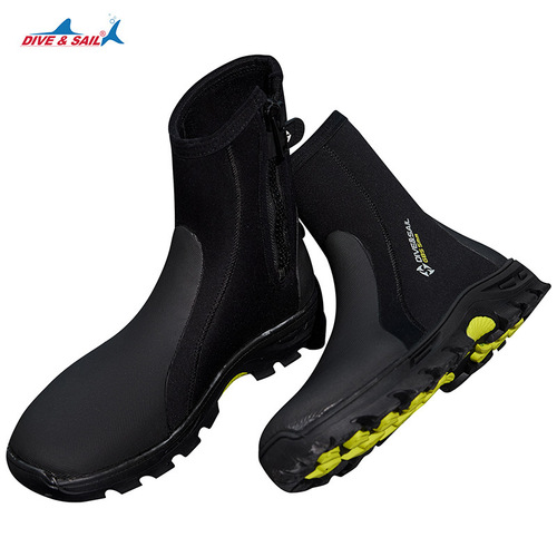 DIVE&SAIL diving shoes 5MM high-top hard-soled beach anti-scratch anti-slip river tracing shoes snorkeling fins diving boots