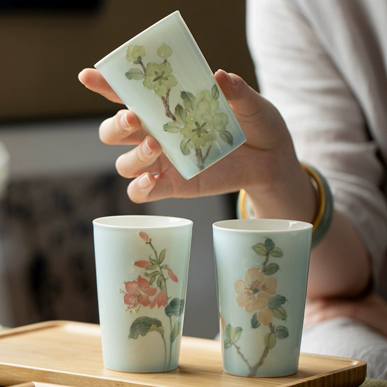 Tea cup, ceramic small modern set handmade, Cola, simple and elegant design, Chinese style