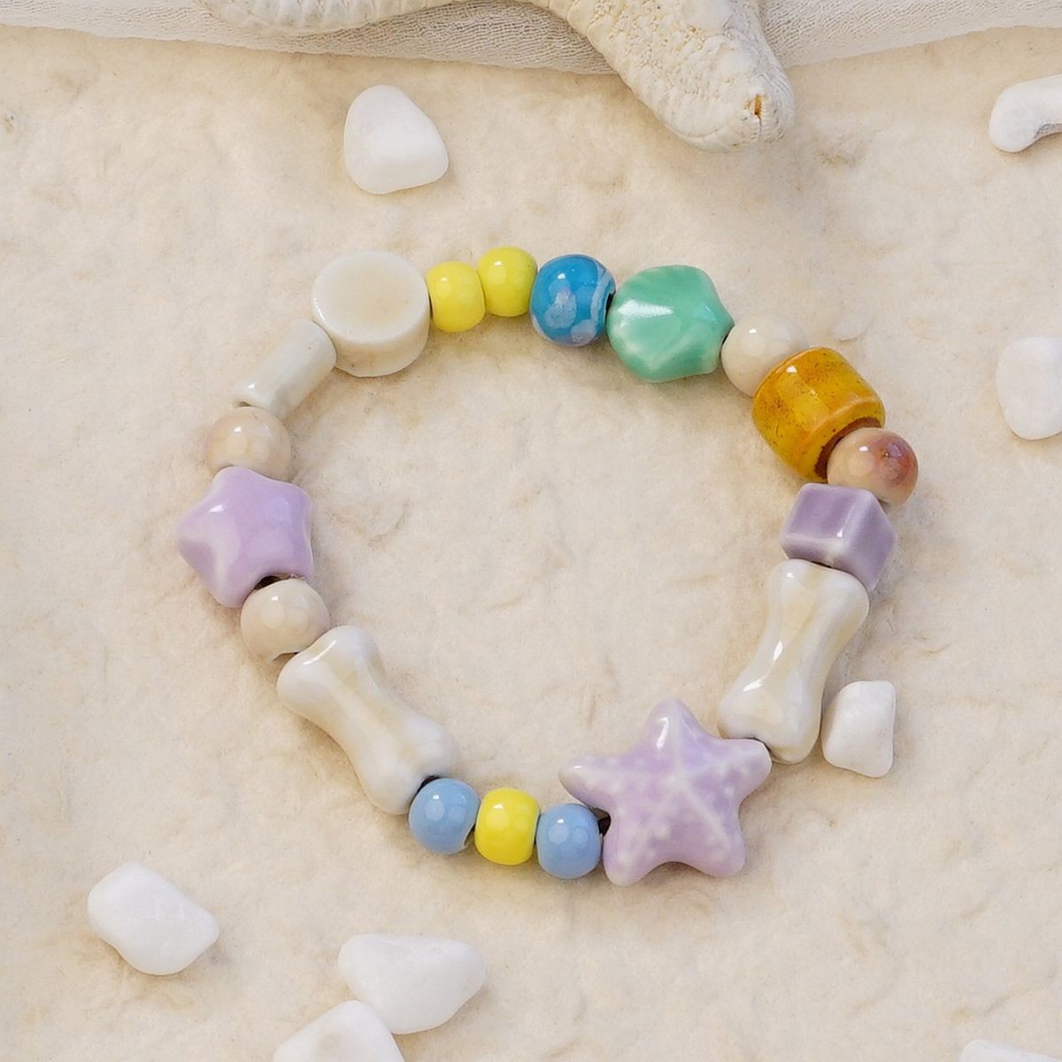 Jingdezhen pulsera de cerámica de verano mujer alta sensación galletas serie de gatos nicho diseño universal pulsera alta sensación