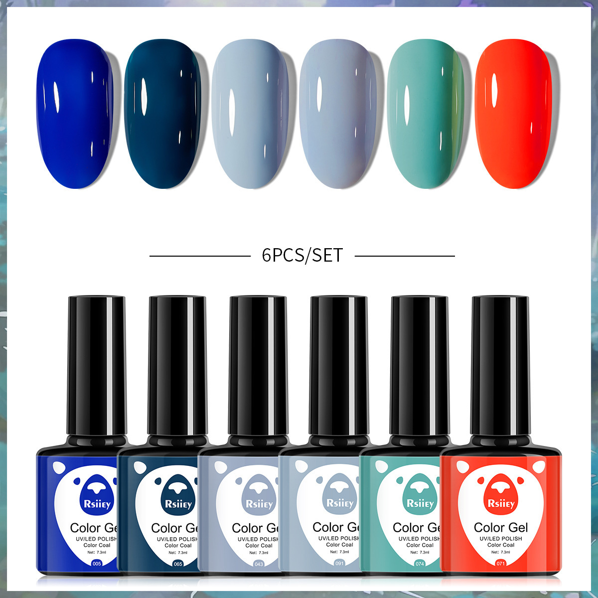 6-color nail polish glue suit popular color painted glossy cat eye UV phototherapy glue for nail salon