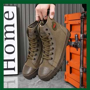 New Anti-Odor Combat Training Boots for Men, Ultra-Light Outdoor Waterproof Labor Protection Shoes, Non-Slip High-Top Wear-Resistant Mountaineering and Desert Boots