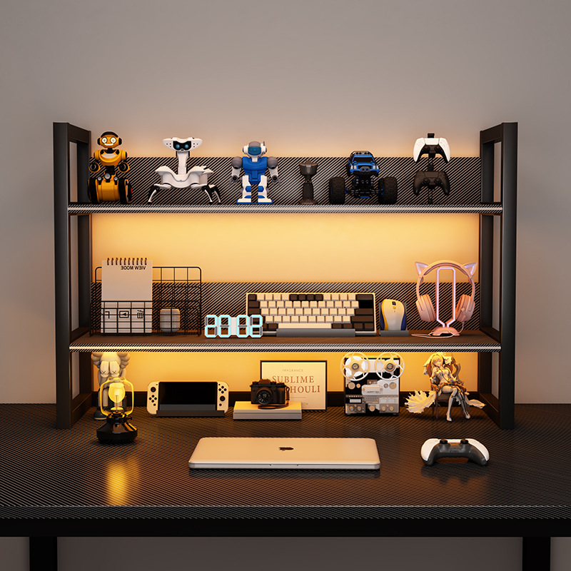 Rack de almacenamiento de escritorio artefacto multi-capa de estantería estudiante de escritorio estante de almacenamiento de oficina estantería pequeño soporte de exhibición