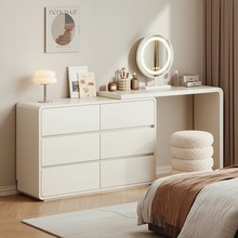 实木梳妆台斗柜一体现代卧室简约2025新款床尾柜化妆桌书桌一体r&