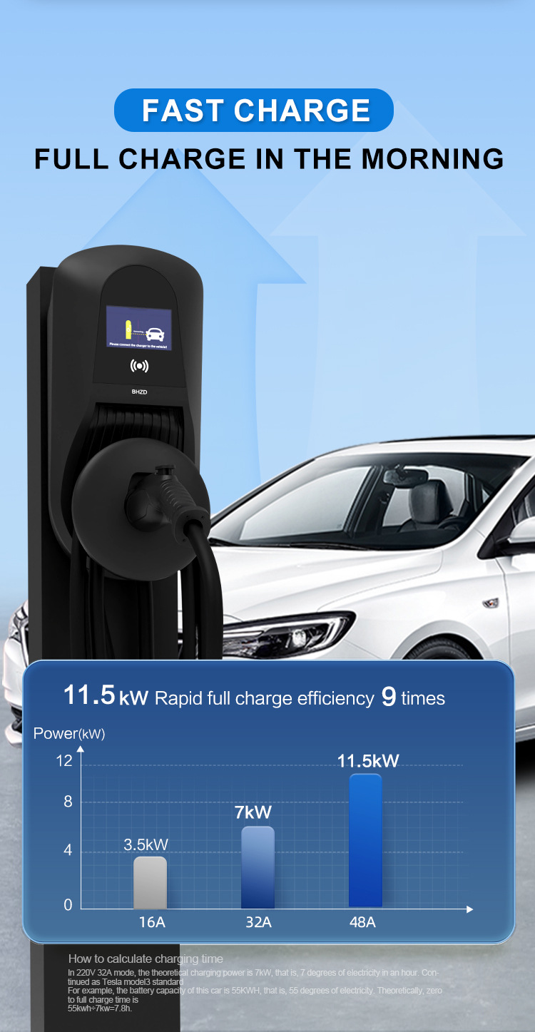 American Standard Ccs1 New Energy 11.5Kw Car Home Charging Pile Electric Charger Can Be Customized for Fast Charging and Flash Charging