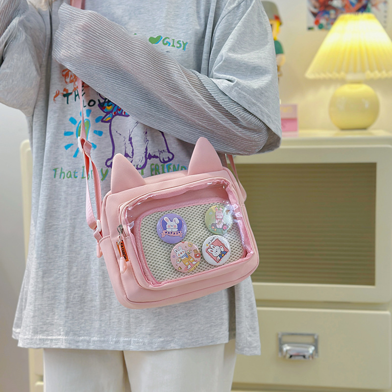 女の子の二次元大容量高価値透明痛バッグ多用途ソフトガールポータブルクロスボディバッグカレッジスタイルクロスボディバッグ|undefined