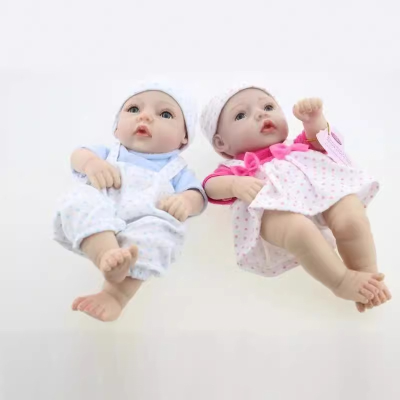 28 cm de muñeca de simulación de goma de comercio exterior original de bolsillo muñeca pequeña compañero de baño de bebé