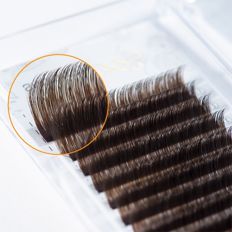 Fábrica 0.05 injerto de color caramelo, pestañas curvas, pestañas marrón suaves, pestañas florecientes naturales, pestañas falsas.