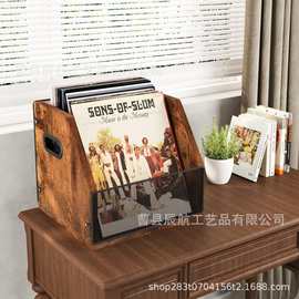 跨境复古黑胶唱片收纳架桌面摆台式CD存储架专辑碟片收藏架