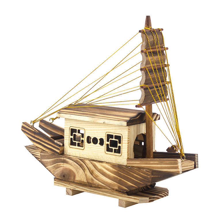 帆船音乐盒木制创意旅游景区工艺品摆件一帆风顺帆船音乐盒摆件