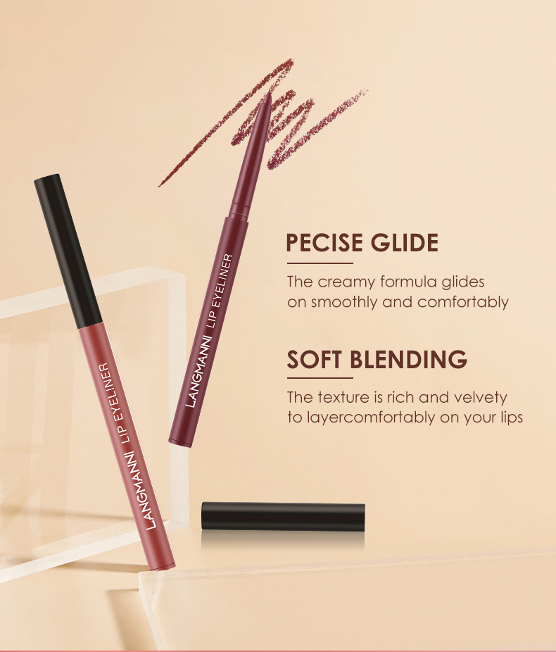 Langmanni 12-piece lip gloss set 6+6 Lip gloss and Lip liner pen combination Non-stick cup matte lip gloss Item Picture