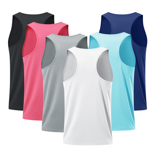 Marathon running breathable quick-drying men's vest summer elastic mesh sweat-absorbing and moisture-wicking fitness tank top