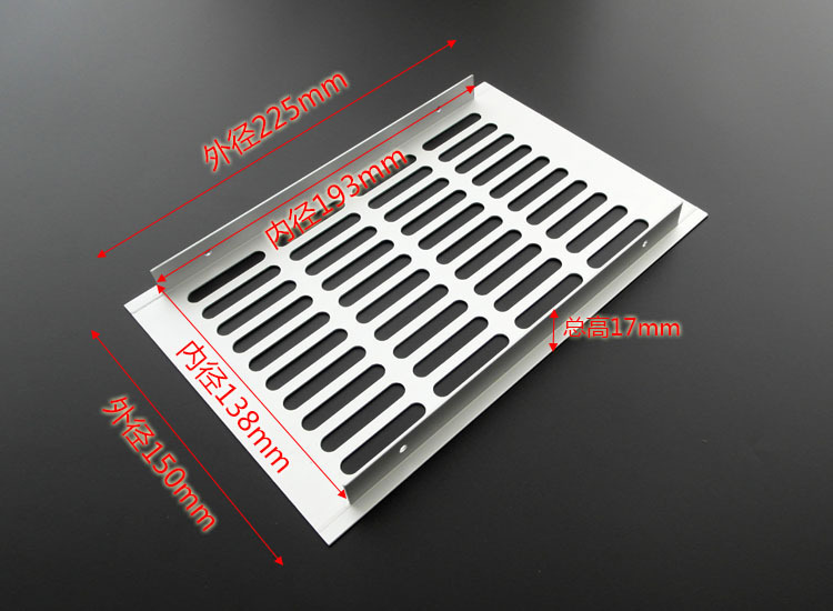 Fábrica al por mayor de aleación de aluminio red de ventilación rectangular armario ventilación de ventilación de ventilación de ventilación multipropósito