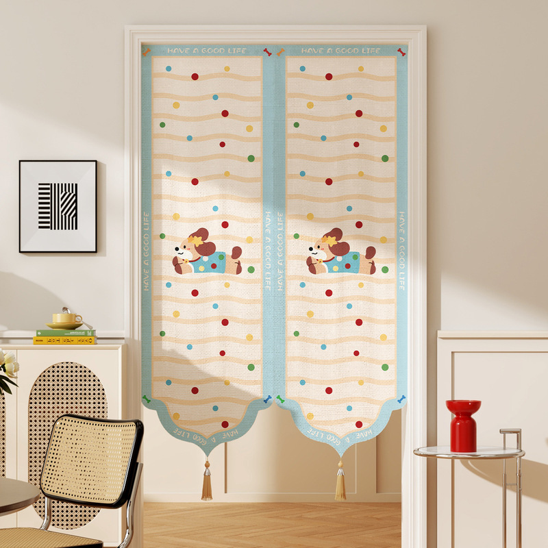 Cute Cartoon Special-Shaped Door Curtain Partition Curtain Bedroom Room Punch-Free Short Curtain Curtain 2025 New Blocking Curtain