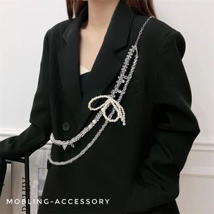 Pearl Flower Decorative Chain Crossbody Chain Strap Internet Celebrant Dress Clothes Accessories Women's Summer All-match Fashion