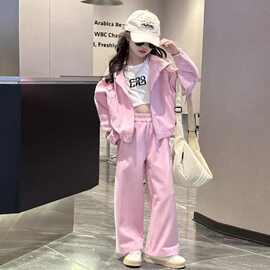 女童秋装套装2025新款洋气时髦中大童网红运动儿童春秋卫衣两件套