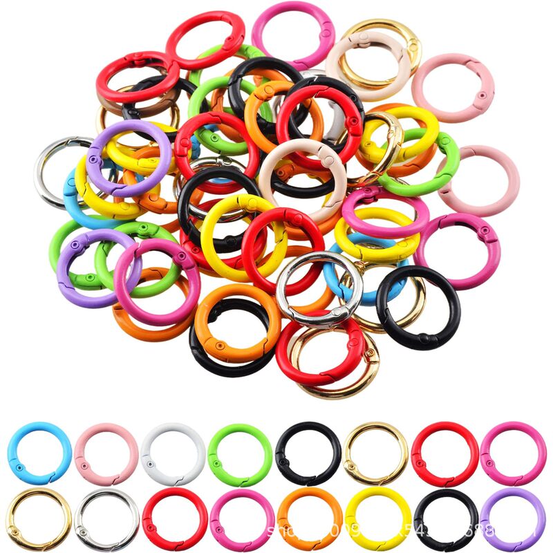 DIY jewelry accessories: Colorful enamel key rings, alloy spring clasps, round bead hanging rings, open rings, hanging rings