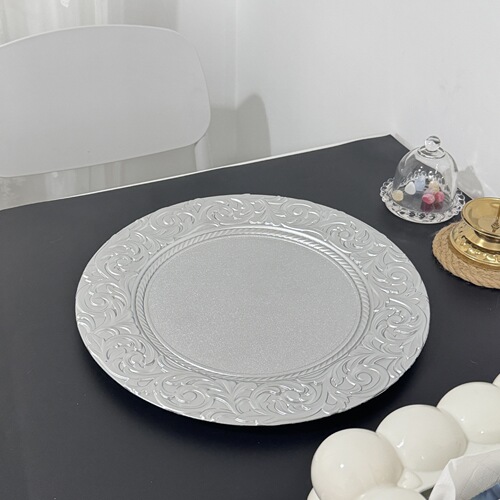  New European Pattern Dinner Plate Mat Retro Banquet Plate Banquet Plate Handmade Design Electroplating Premium Plate