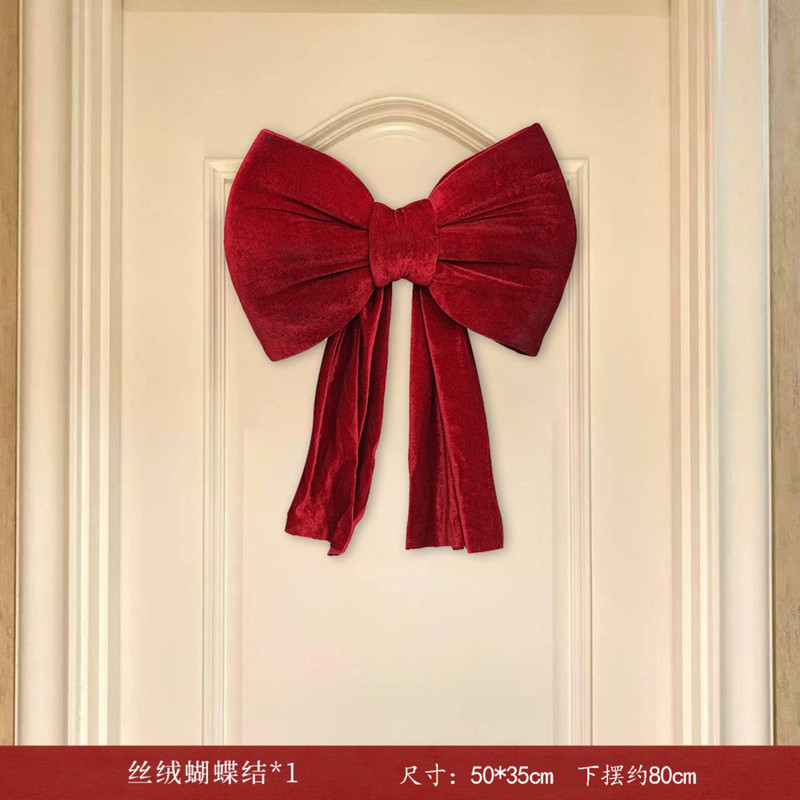 超大蝴蝶结婚客厅背景墙婚房布置巨型红丝绒结装饰品道具婚庆用品|undefined