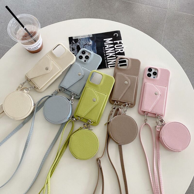 Japanese and Korean Card Holder Coin Purse Diagonal Mobile Phone Case Suitable for Iphone17 Mobile Phone Case Apple 16Promax Protective Cover Japanese and Korean Card Holder Coin Purse Diagonal Mobile Phone Case Suitable for Iphone17 Mobile Phone Case Apple 16Promax Protective Cover