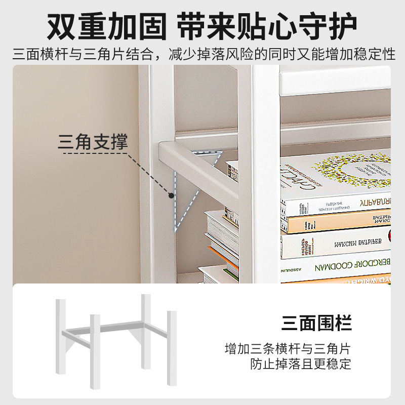 Estante de estantería de piso de múltiples capas de almacenamiento de hierro de costura estrecha estante del hogar escritorio móvil simple pequeña estantería