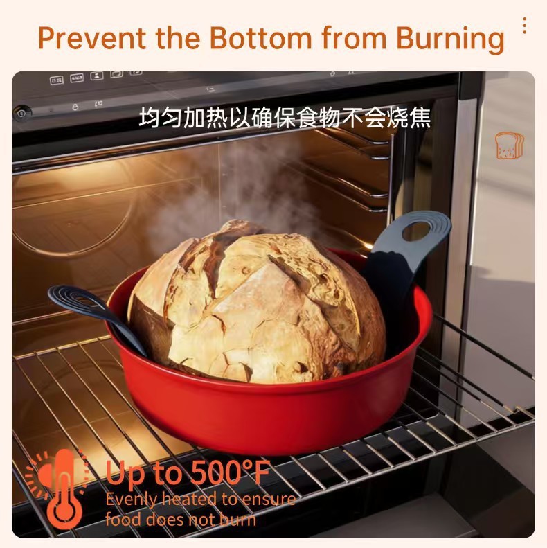 Cross-border silicone baking mat with long handle, non-stick dough mat, high-temperature resistant food-grade silicone long-handled bread baking mat