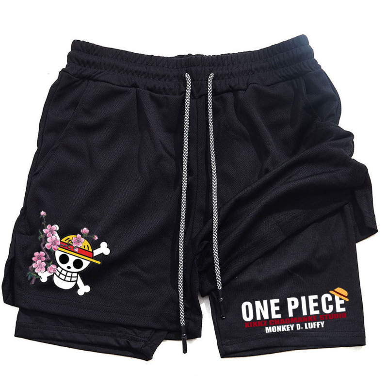 Cross-border Amazon OnePiece One Piece Perimeter Printed Shorts European and American Double Layer Two-in-One Casual Short Pants