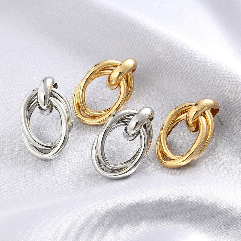 1 Pair Simple Style Classic Style Water Droplets Heart Shape Plating Iron Gold Plated Ear Studs display picture 15