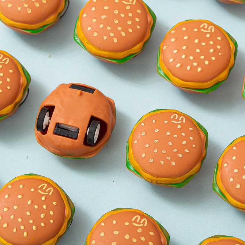 Simulation Food Toy Mini Burger Pull Back Car Children's Toys Creative Cute Kindergarten Gifts Street Stall Wholesale