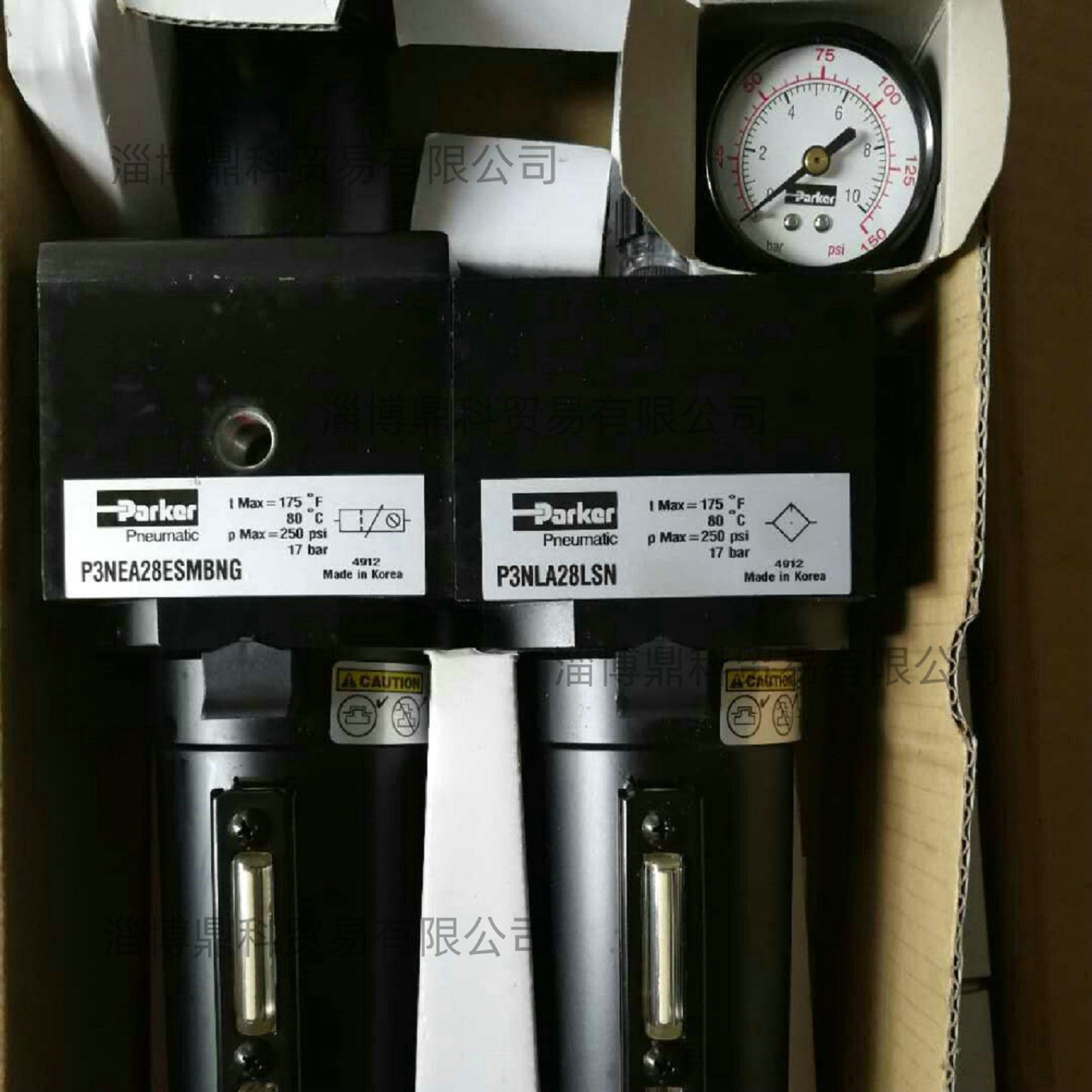 PARKER派克气源处理二联过滤器减压阀油雾给油器P3NCB26SFANGLMB