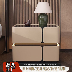 整装新型个性创意实木床头柜高级感家用床边柜简约现代智能收纳柜