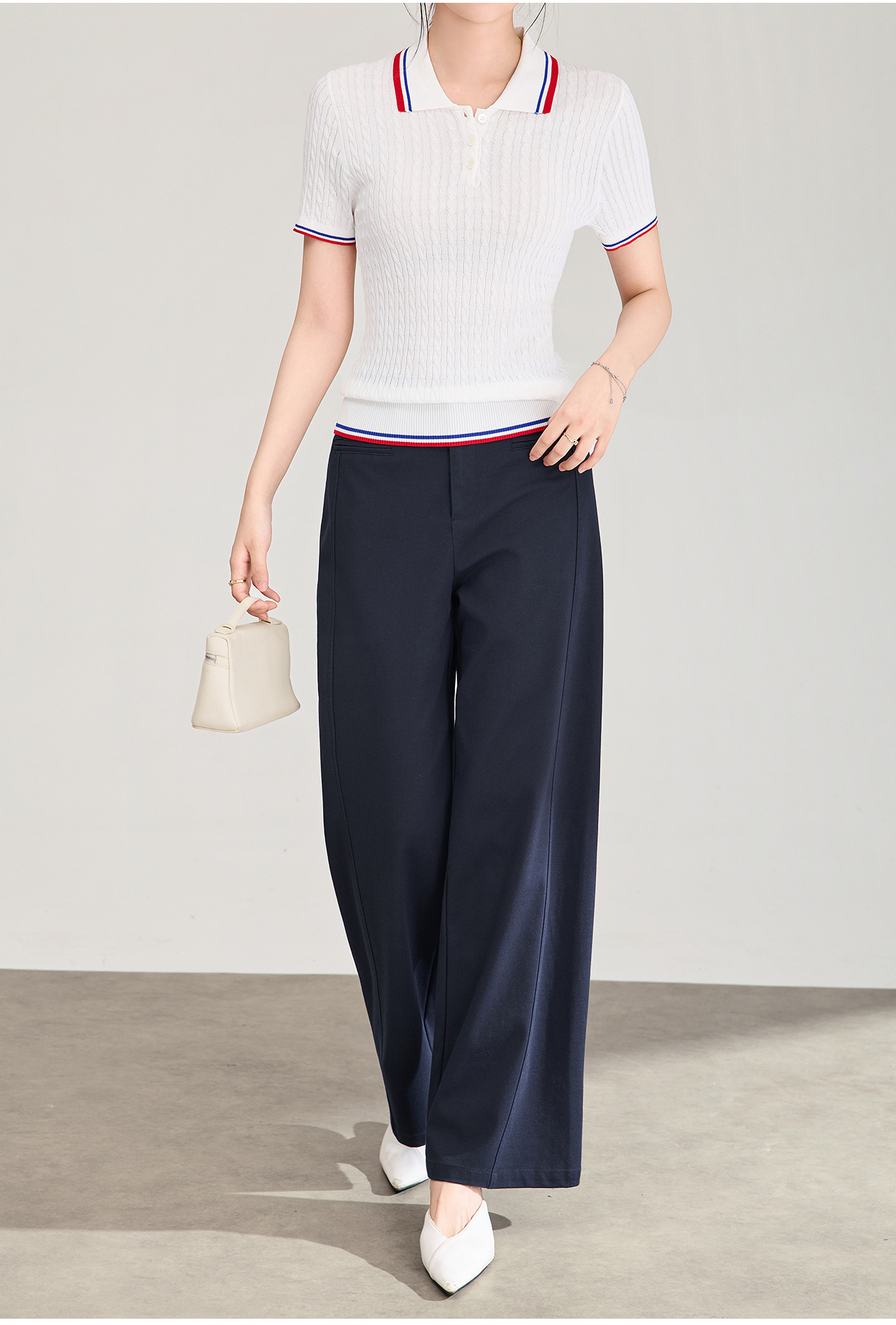 Quần culottes nữ ống rộng dáng lười, chất liệu tencel cotton mềm mại, cạp cao suông nhẹ — Xanh lông mòng đen chi tiết 2