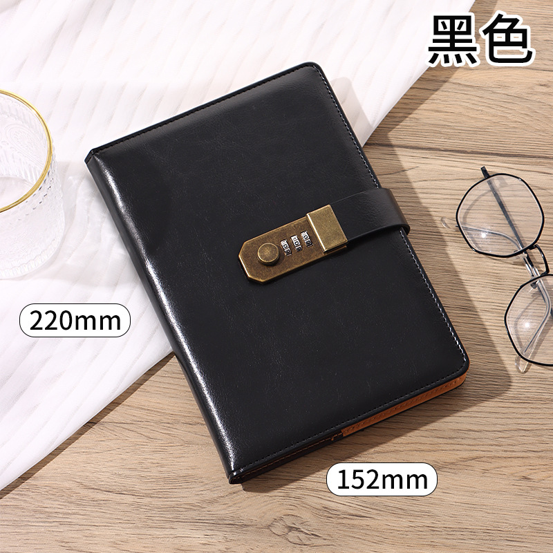 Cuaderno al por mayor A5 retro contraseña libro con cerradura Diario Negocio creativo trabajo manual mano impreso logo