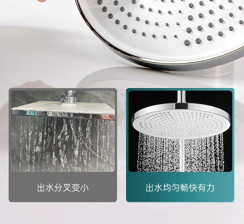 10-inch pressurized showerhead, overhead shower, large showerhead for rain shower, household shower head, bath set undefined