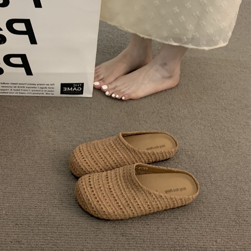 女性が外で履くための厚底ボヘミアンビルケンシュトックシューズ、2025年春夏休暇用スリッポンつま先ハーフスリッポンシューズ|undefined