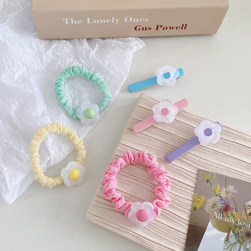 Sweet Flower Plastic Cloth Hair Clip Hair Tie 1 Piece display picture 1
