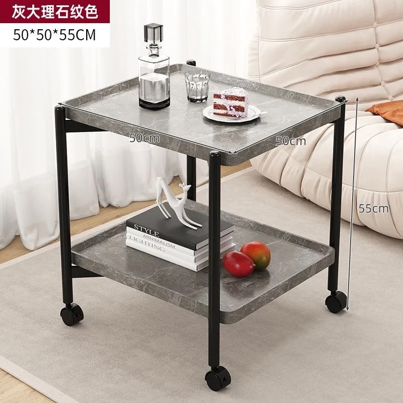 바퀴가 달린 2겹 사각형 회색 패턴 색상 50*50*55