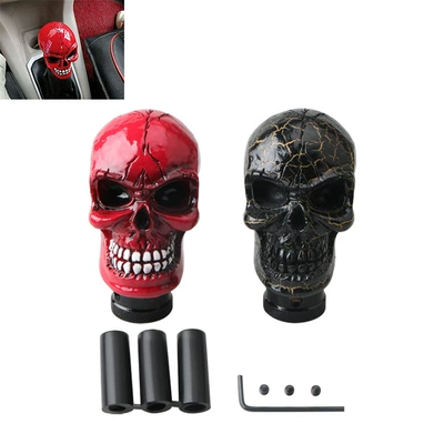 Car universal modified wave stick head thin face skull head personality gear head personality decoration automatic gear handle head (Cab and accessories)