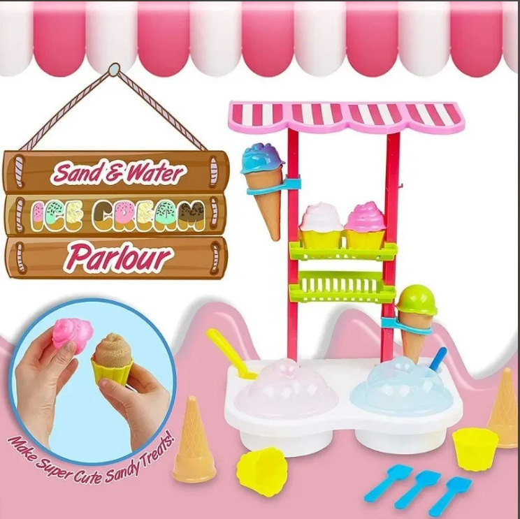 Helado, energía espacial, juego transfronterizo, arena, nieve, cono de barro de colores, molde de cuchara de helado, juguete de agua en la playa