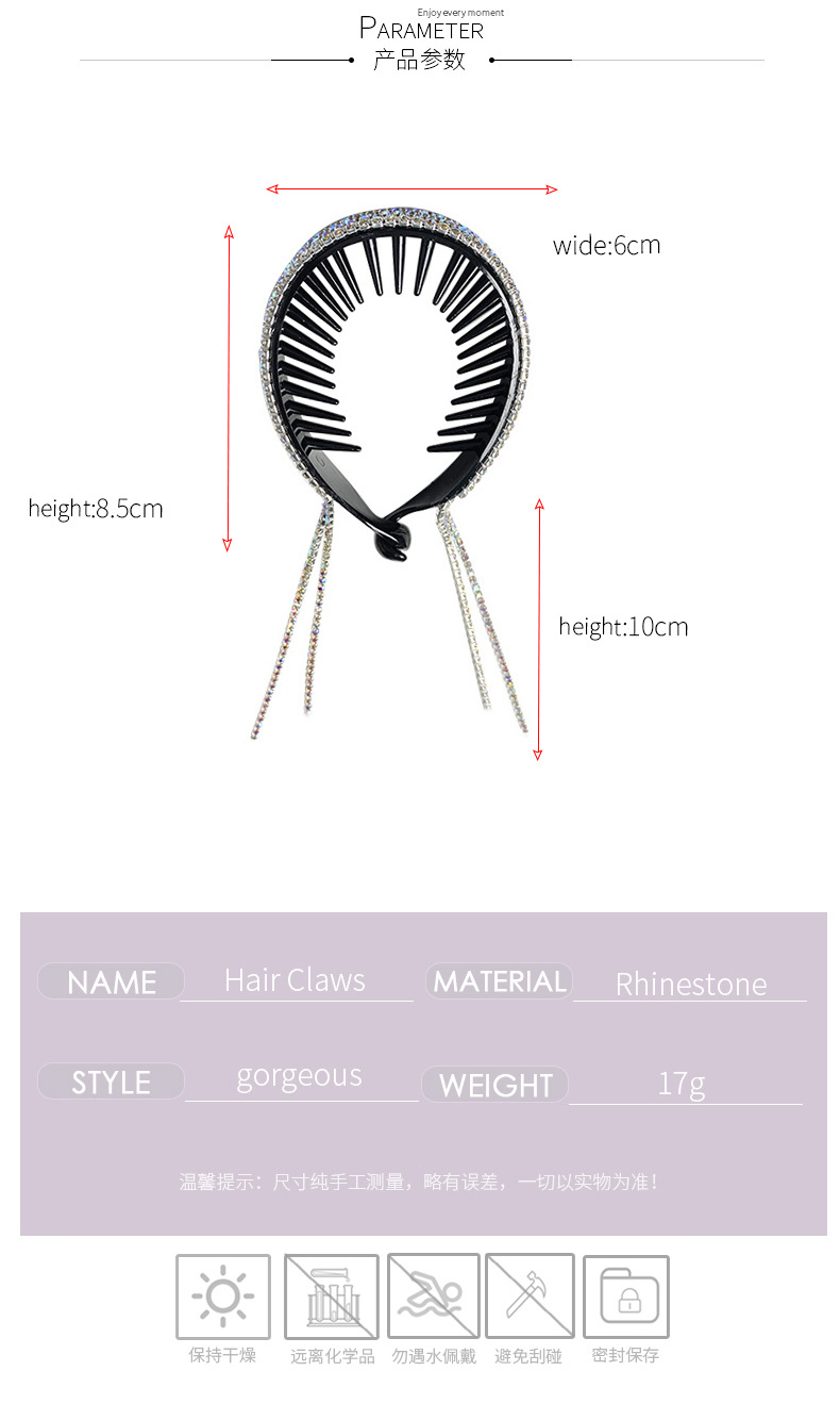 Women'S Gender Twisting Chuck Full Diamond Fringed Headgear Trendy Korean Hair Curling Artifact