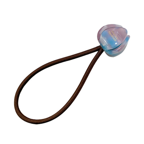 Duowei jewelry retro tulip bud hair band temperament gold label rubber band hair hair rope high ponytail women's hair accessories