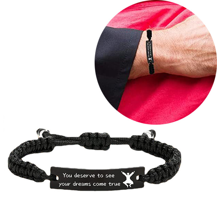 Senior2022 2023 Graduate Braided Bracelet Stainless Steel Curved Brand Letter Bracelet Bangle Graduation Gift