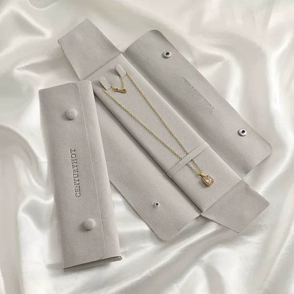Fashion exquisite microfiber necklace pendant bracelet pearl necklace storage bag protective snap bag can be fixed