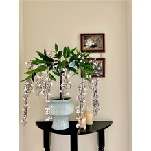 海虹景品垂丝茉莉仿真绿植假花客厅高级小型中古桌面玄关装饰摆件