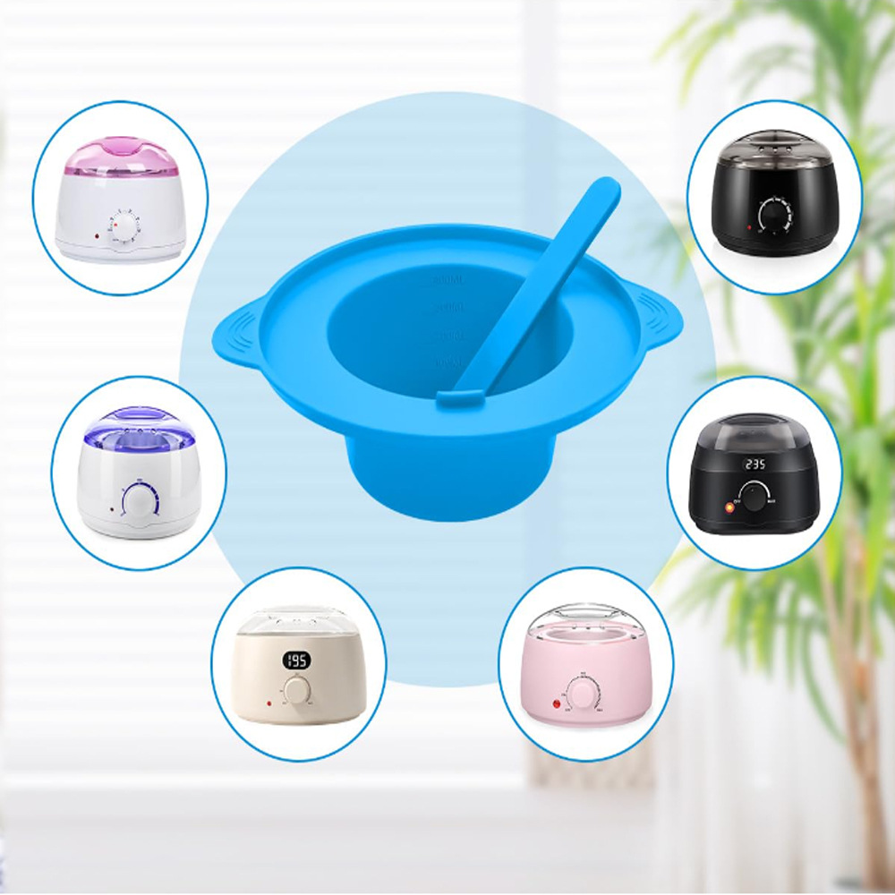 跨境硅胶面膜碗创意可折叠耐高温融蜡碗美容脱毛蜡机内胆调膜碗