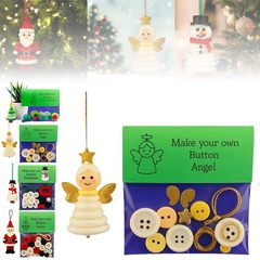 亚马逊创意新DIY Button Snowman Ornament Kit圣诞纽扣制作套装