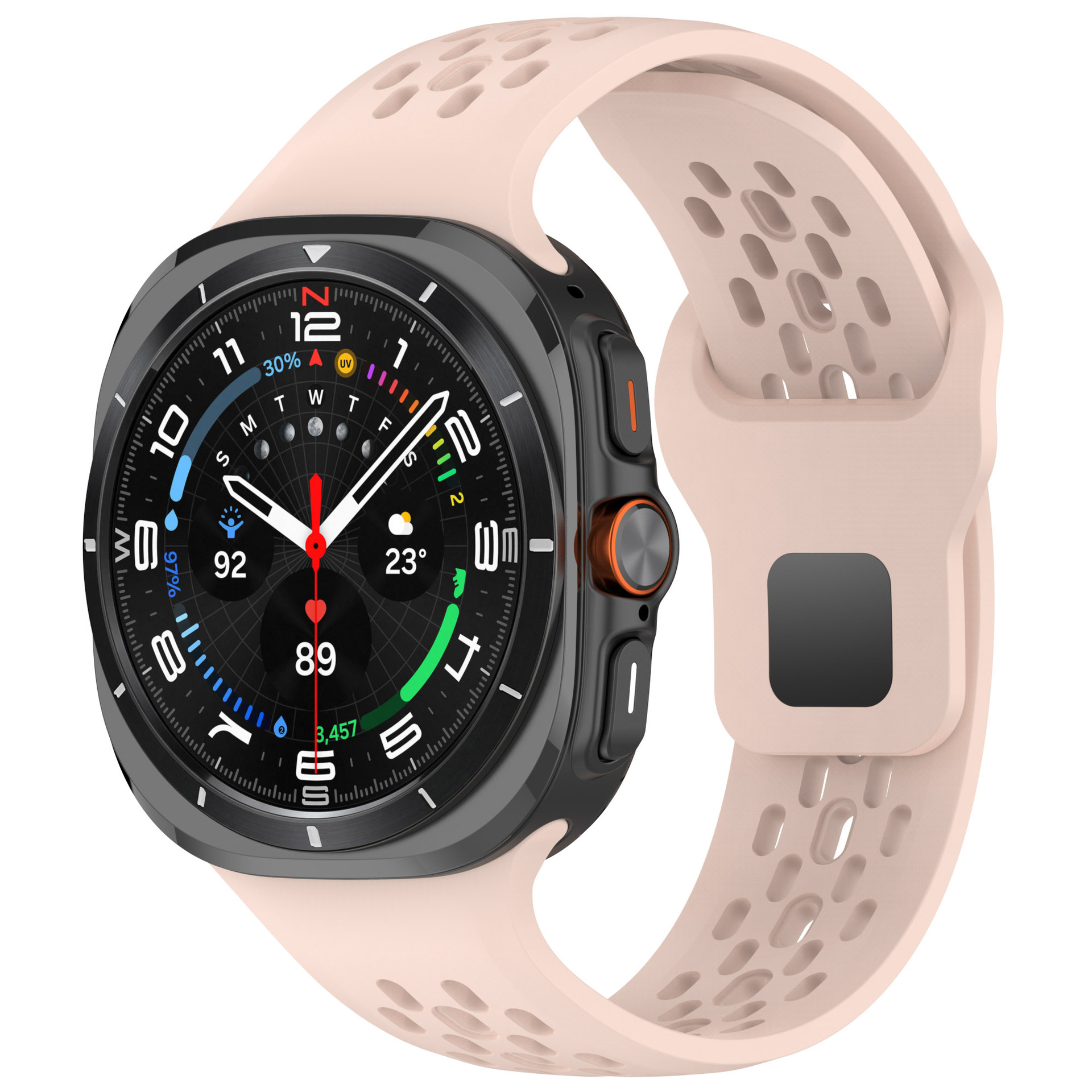 Suitable for the 47mm perforated sports breathable silicone replaceable watch strap of Samsung Galaxy watch7 ultra undefined
